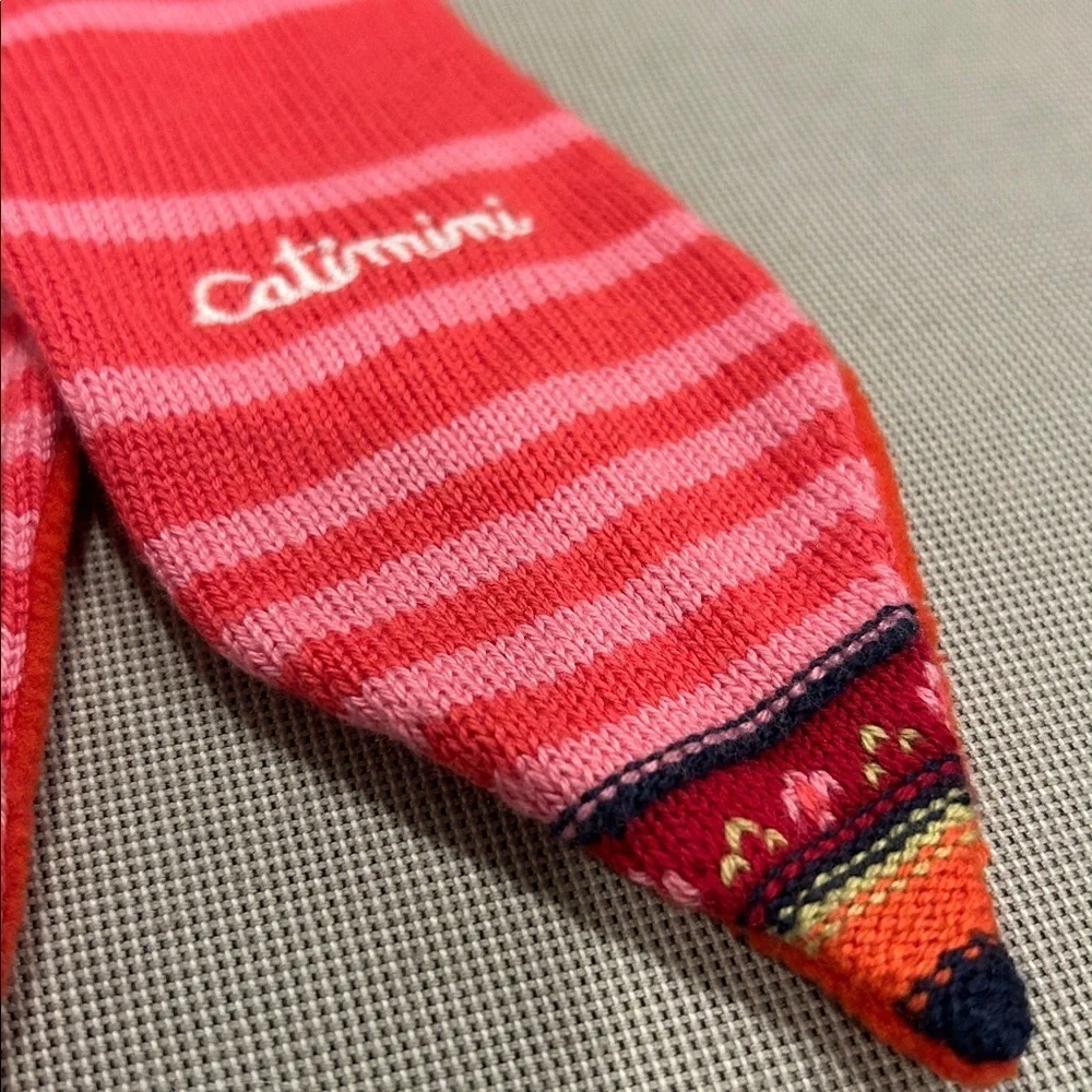Catimini Red and Pink Bunny Toddler Scarf